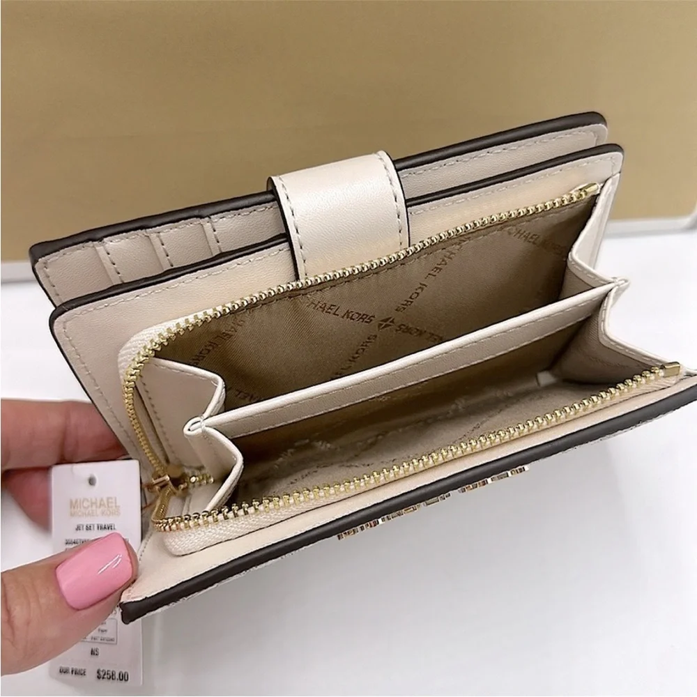 Michael Kors Gray and Pink Butterfly Wallet